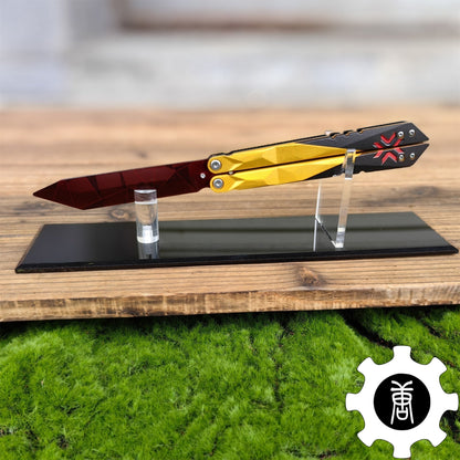 Metal Champion Butterfly Knife Blunt Blade Balisong Trainer Display Fan Art
