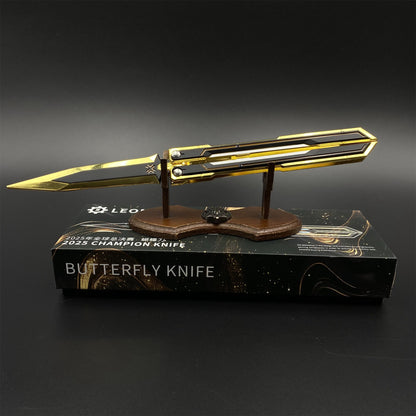 Metal Champions 2025 Butterfly Knife Replica - Dull Blade Prop For Collection
