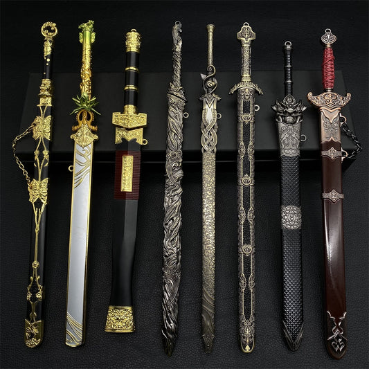 Cool Weapons Chinese Style Swords Metal Tiny Sword Replica 8 Options