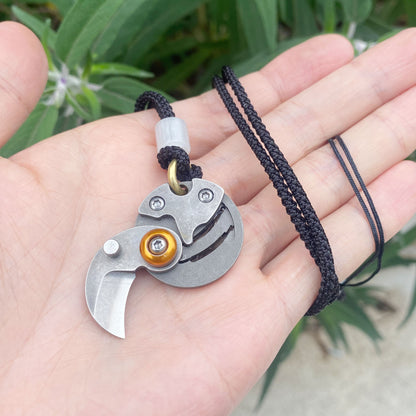 Chinese Style Goldfish Coin Knife Ocean Inspired Necklace EDC Tool