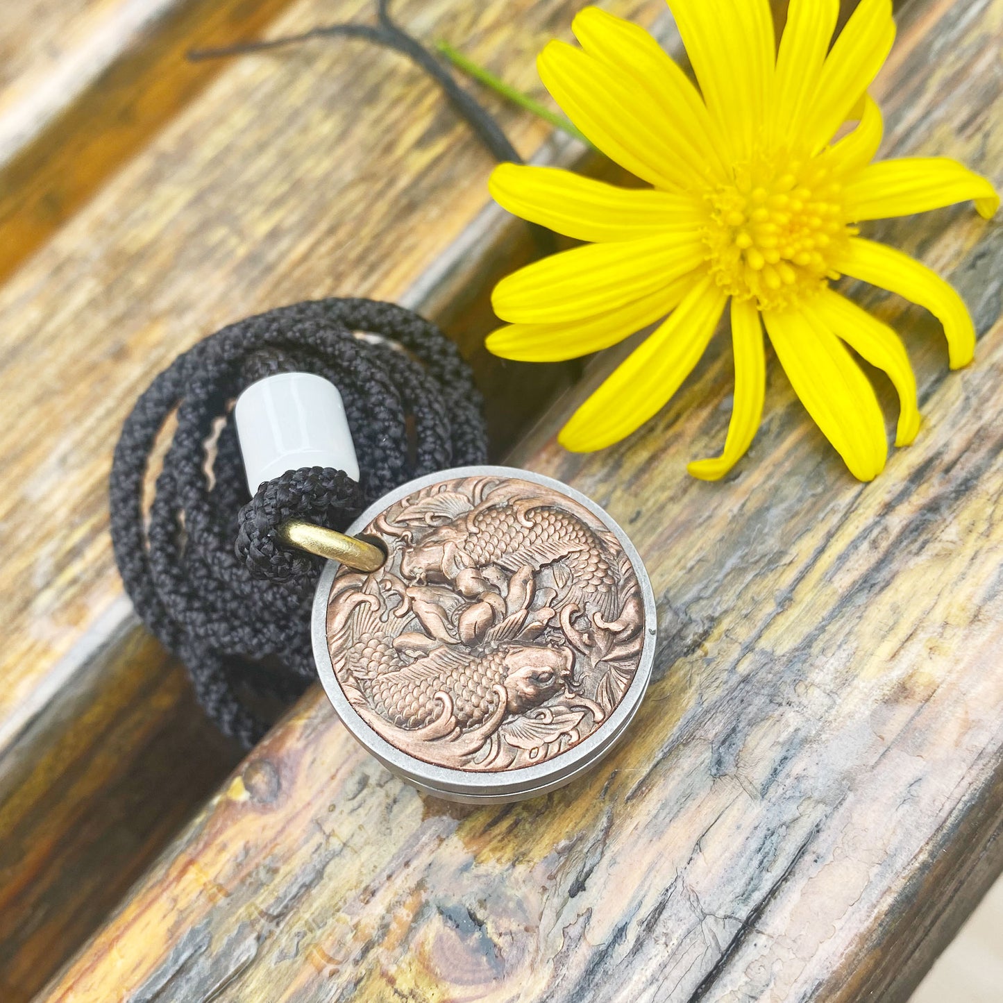 Chinese Style Goldfish Coin Knife Ocean Inspired Necklace EDC Tool