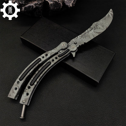 Game Butterfly Knife Maple Leaf Balisong