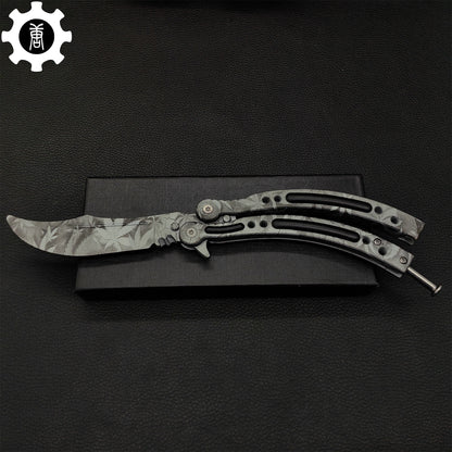 Game Butterfly Knife Maple Leaf Balisong