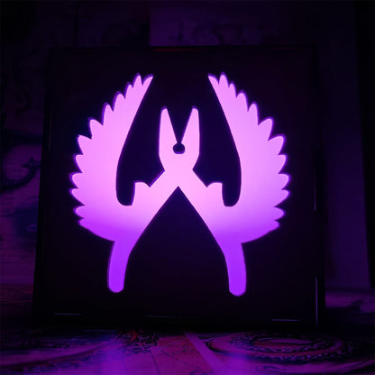 M16 Icon Inspired Wood Cube Light Desk Decor
