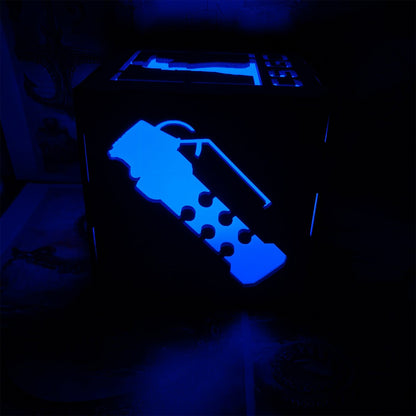 M16 Icon Inspired Wood Cube Light Desk Decor