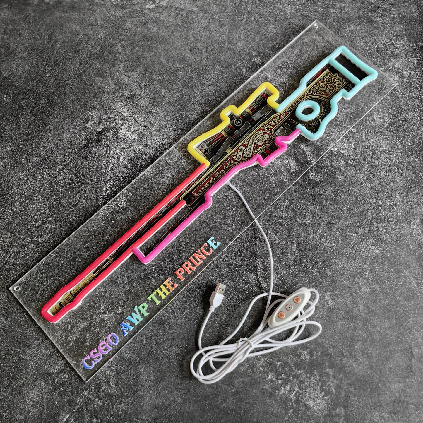 Customized CSGO AWP Rare Skin Neon Light Wall Decor