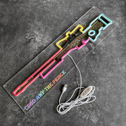 Customized CSGO AWP Rare Skin Neon Light Wall Decor