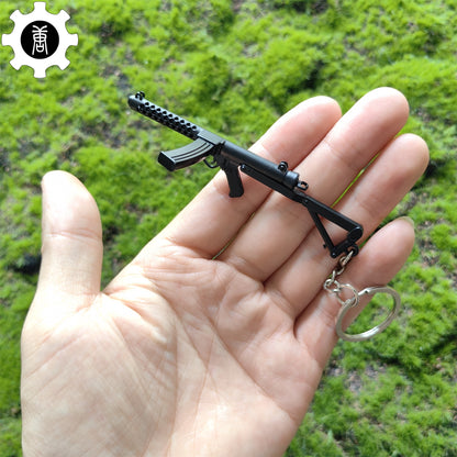 Mini Sterling Submachine Gun Metal Keychain