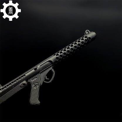 Mini Sterling Submachine Gun Metal Keychain