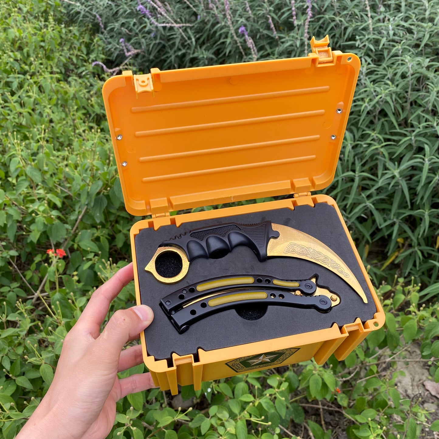 Lore Blunt Blade Karambit Trainer & Balisong Butterfly Knife Trainer 2 in 1 Pack Gift Box