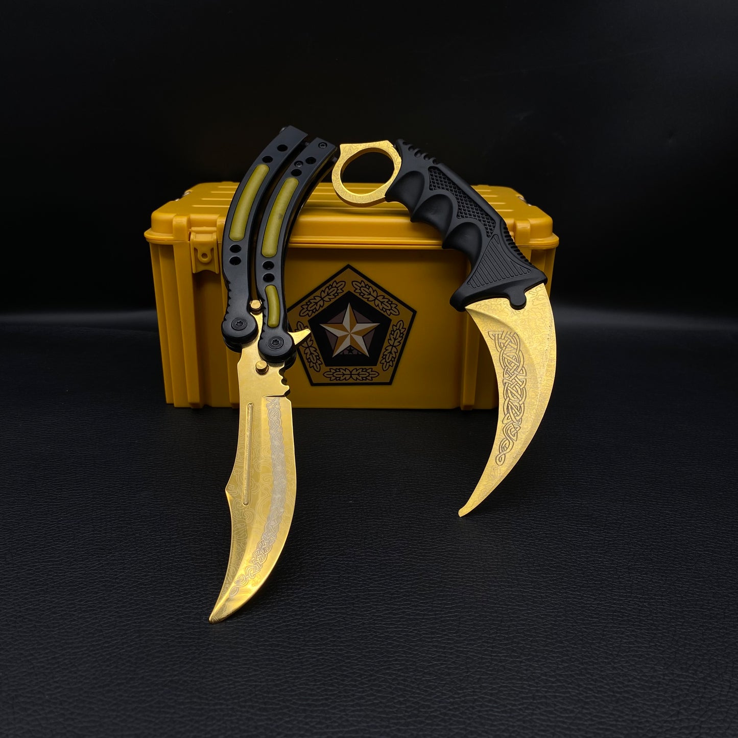 Lore Blunt Blade Karambit Trainer & Balisong Butterfly Knife Trainer 2 in 1 Pack Gift Box