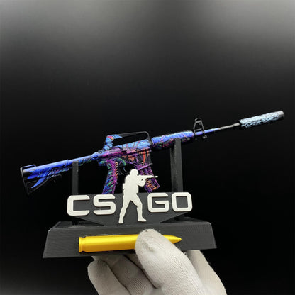 CSGO M4A1-S Metal Miniature Printstream Red Hod Player Two Master Piece Hyper Beast Vaporwave Nightmare 7 In 1