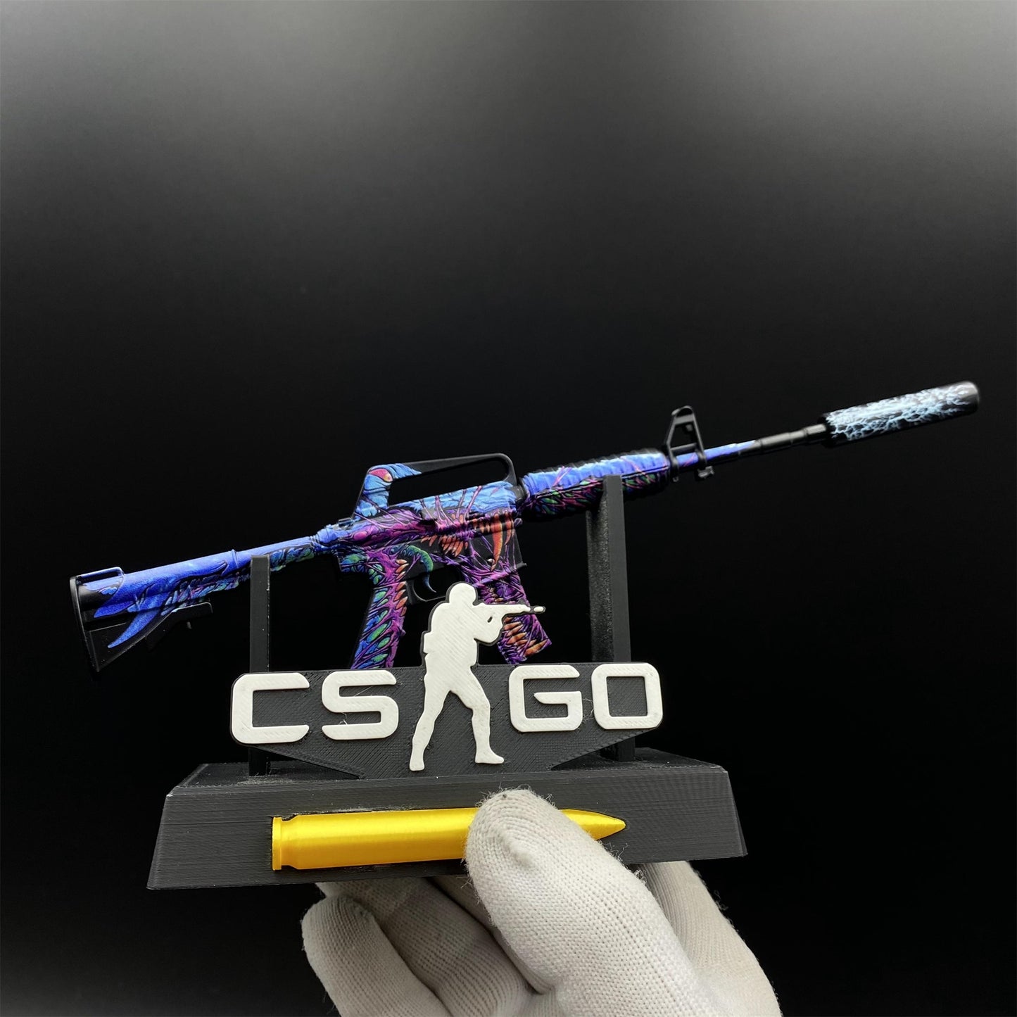 CSGO M4A1-S Metal Miniature Printstream Red Hod Player Two Master Piece Hyper Beast Vaporwave Nightmare 7 In 1