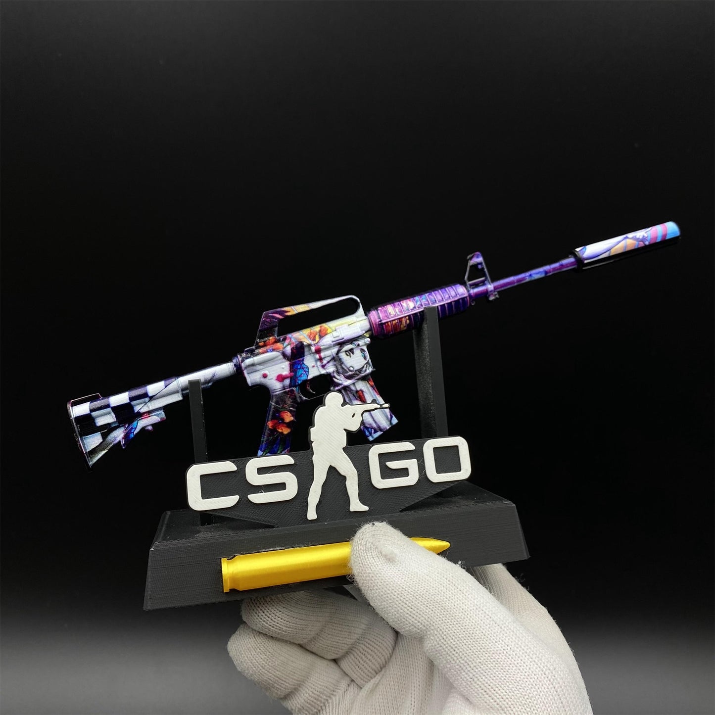 CSGO M4A1-S Metal Miniature Printstream Red Hod Player Two Master Piece Hyper Beast Vaporwave Nightmare 7 In 1