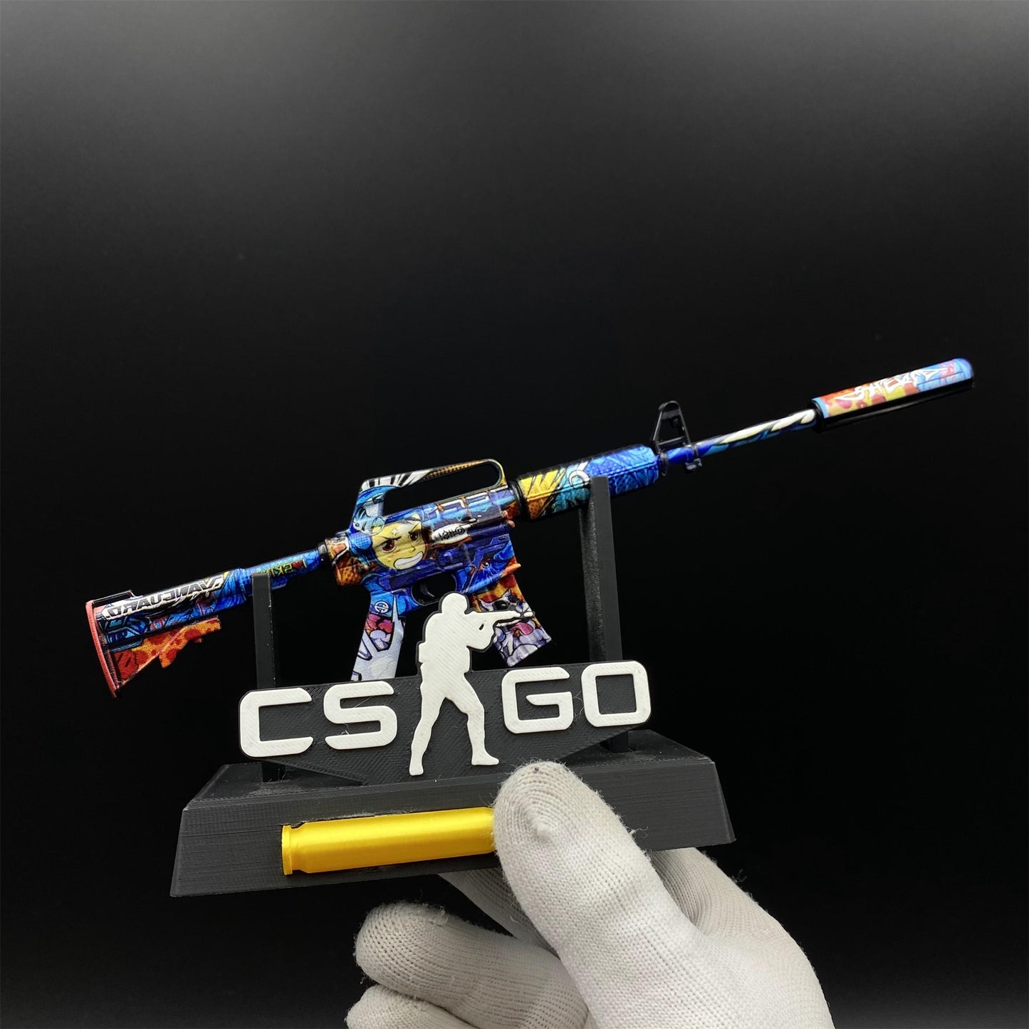 CSGO M4A1-S Metal Miniature Printstream Red Hod Player Two Master Piece Hyper Beast Vaporwave Nightmare 7 In 1