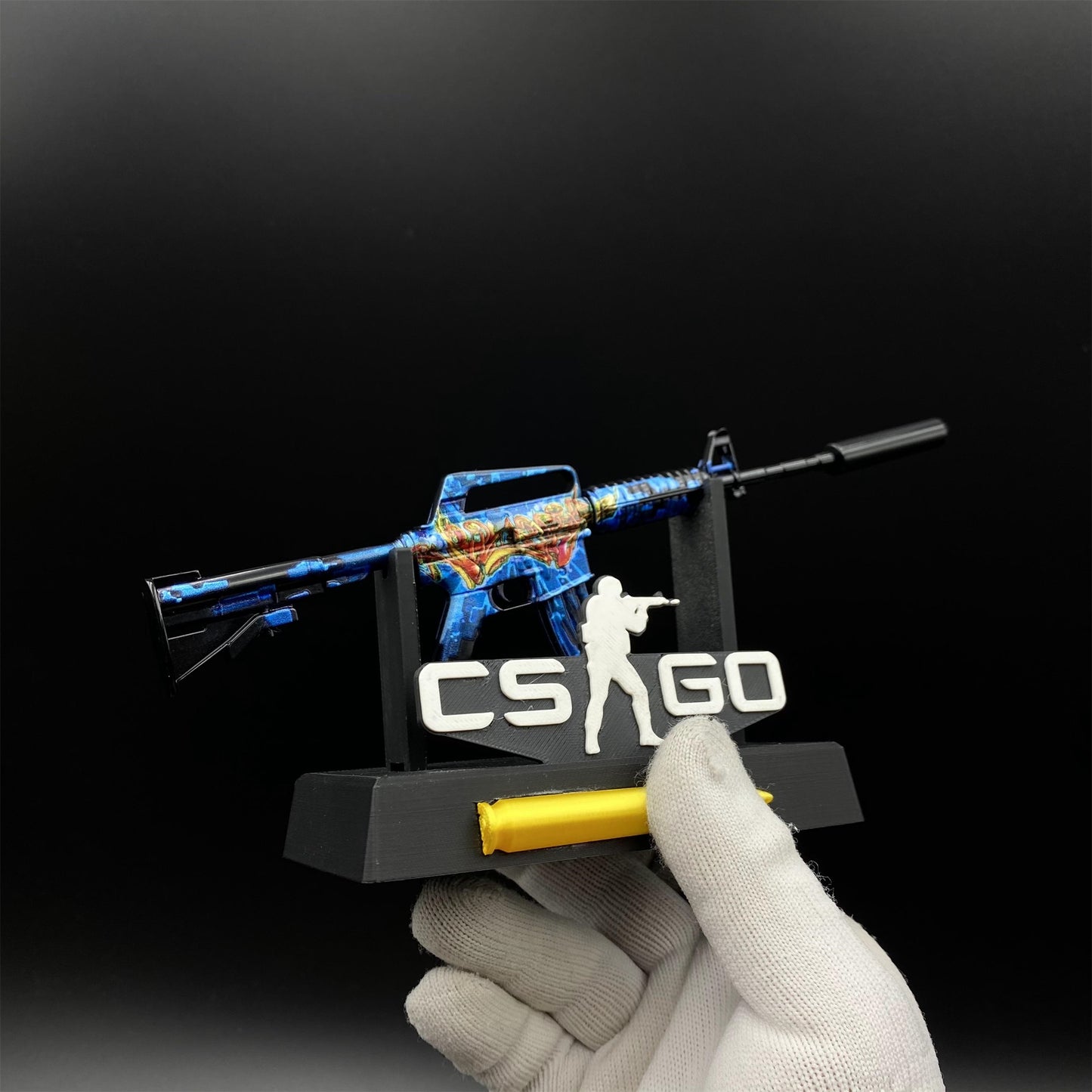 CSGO M4A1-S Metal Miniature Printstream Red Hod Player Two Master Piece Hyper Beast Vaporwave Nightmare 7 In 1