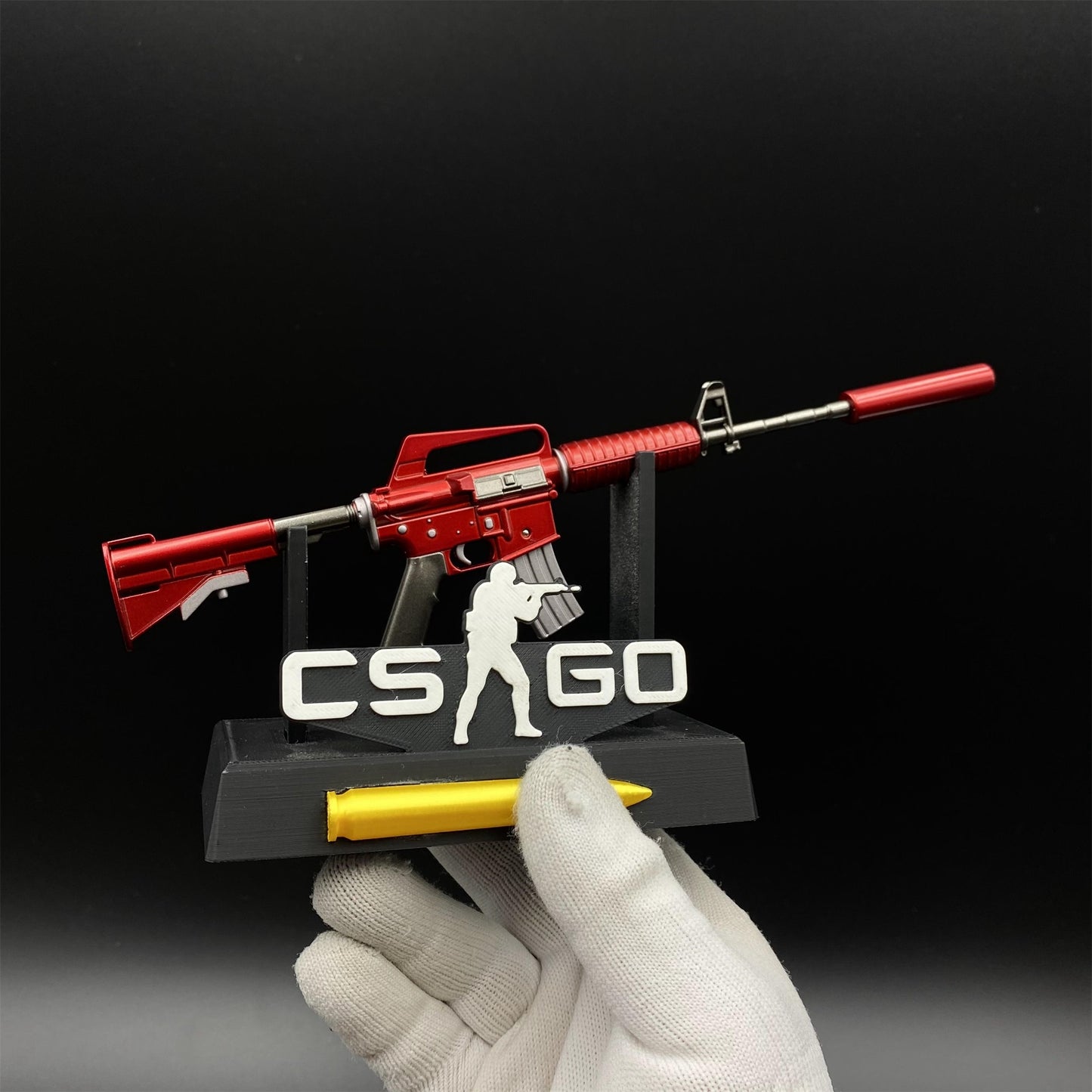 CSGO M4A1-S Metal Miniature Printstream Red Hod Player Two Master Piece Hyper Beast Vaporwave Nightmare 7 In 1