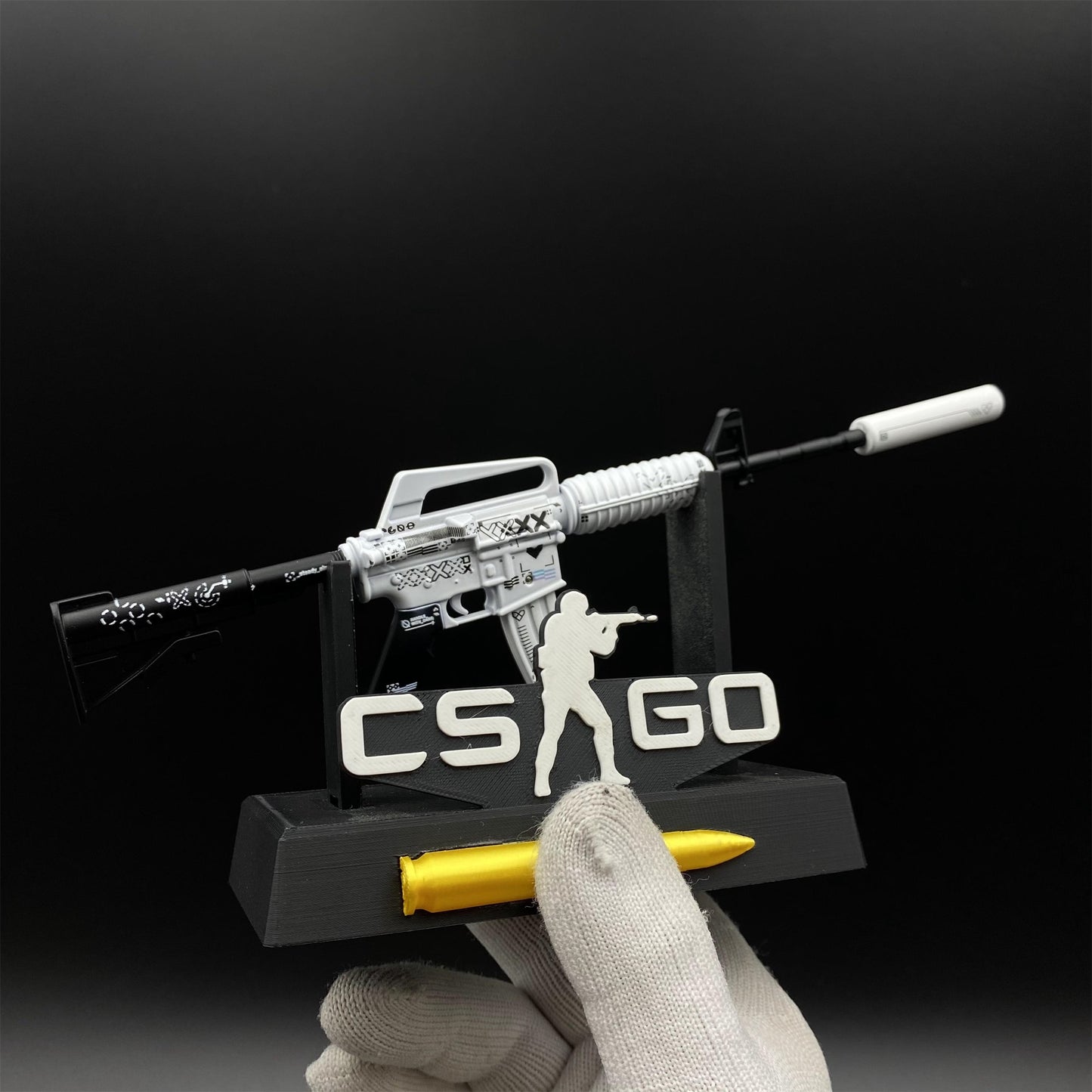 CSGO M4A1-S Metal Miniature Printstream Red Hod Player Two Master Piece Hyper Beast Vaporwave Nightmare 7 In 1