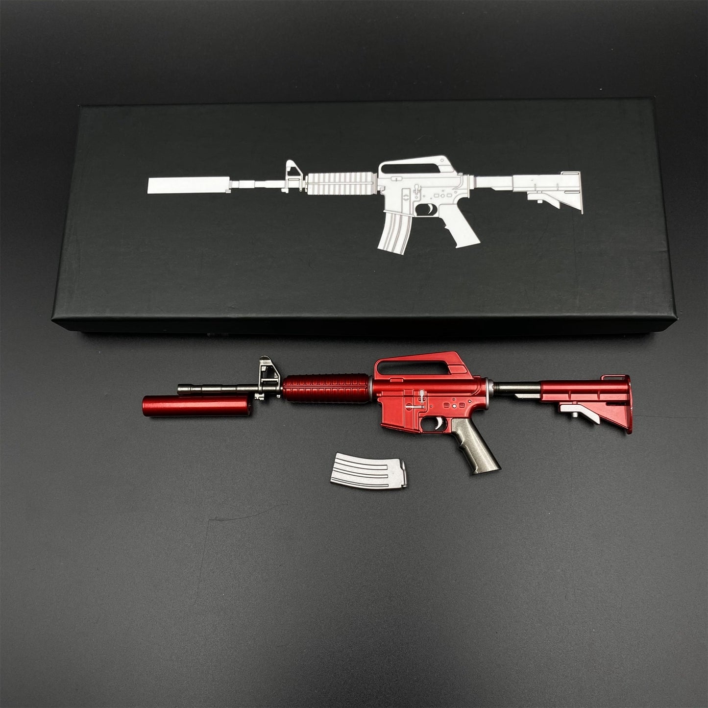 CSGO M4A1-S Metal Miniature Printstream Red Hod Player Two Master Piece Hyper Beast Vaporwave Nightmare 7 In 1