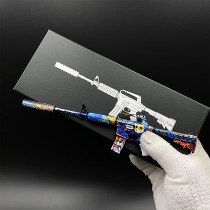 CSGO M4A1-S Metal Miniature Printstream Red Hod Player Two Master Piece Hyper Beast Vaporwave Nightmare 7 In 1