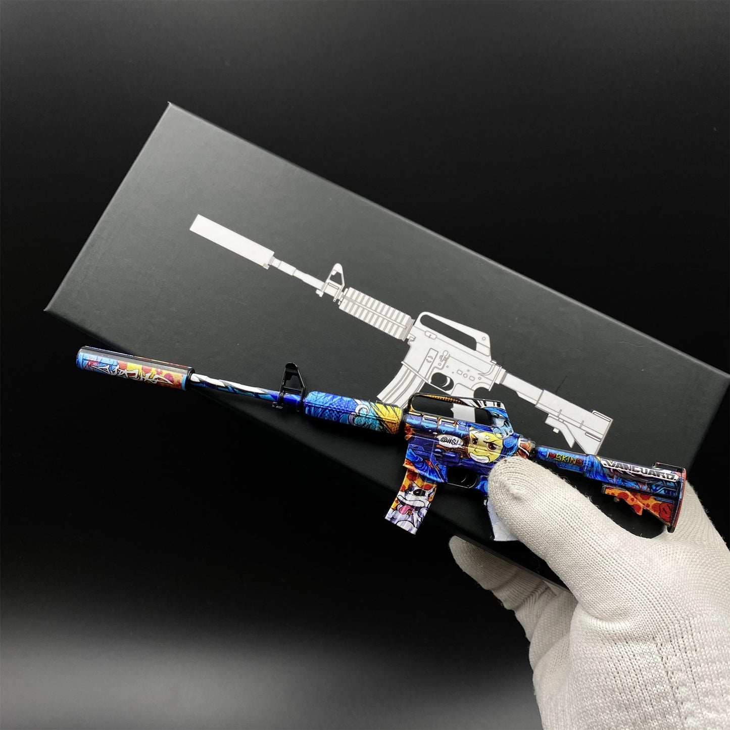 CSGO M4A1-S Metal Miniature Printstream Red Hod Player Two Master Piece Hyper Beast Vaporwave Nightmare 7 In 1