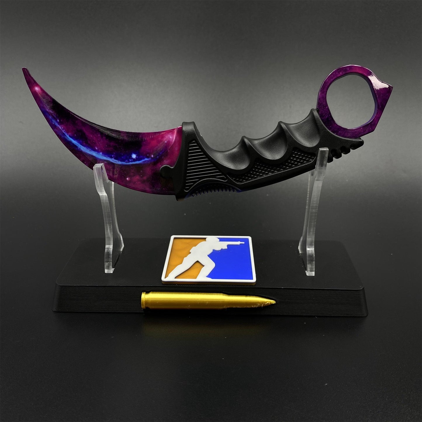 Game Karambit Galaxy Skin Replica Dull Blade Trainer Knife For Display