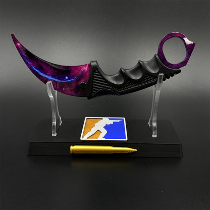 Game Karambit Galaxy Skin Replica Dull Blade Trainer Knife For Display