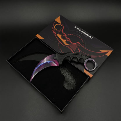 Game Karambit Galaxy Skin Replica Dull Blade Trainer Knife For Display