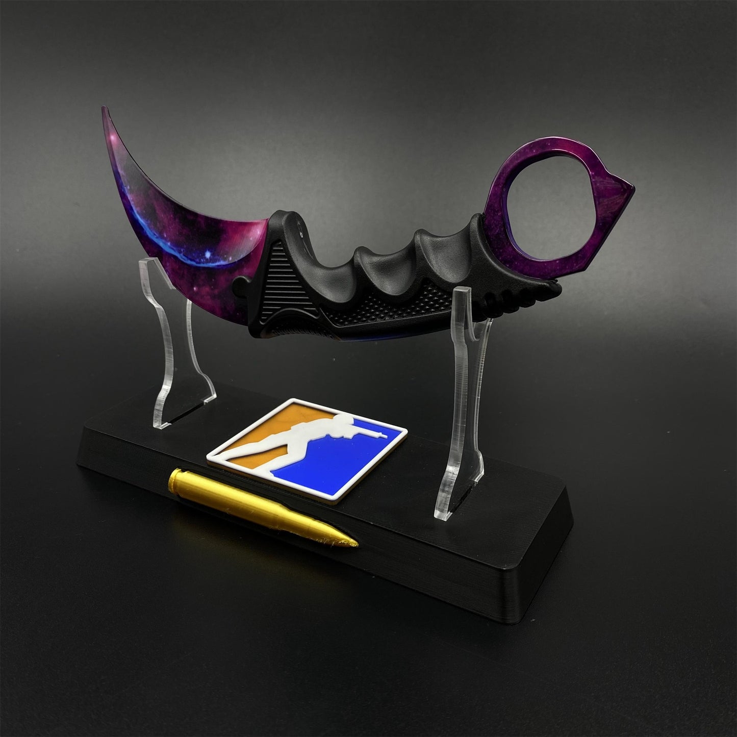 Game Karambit Galaxy Skin Replica Dull Blade Trainer Knife For Display
