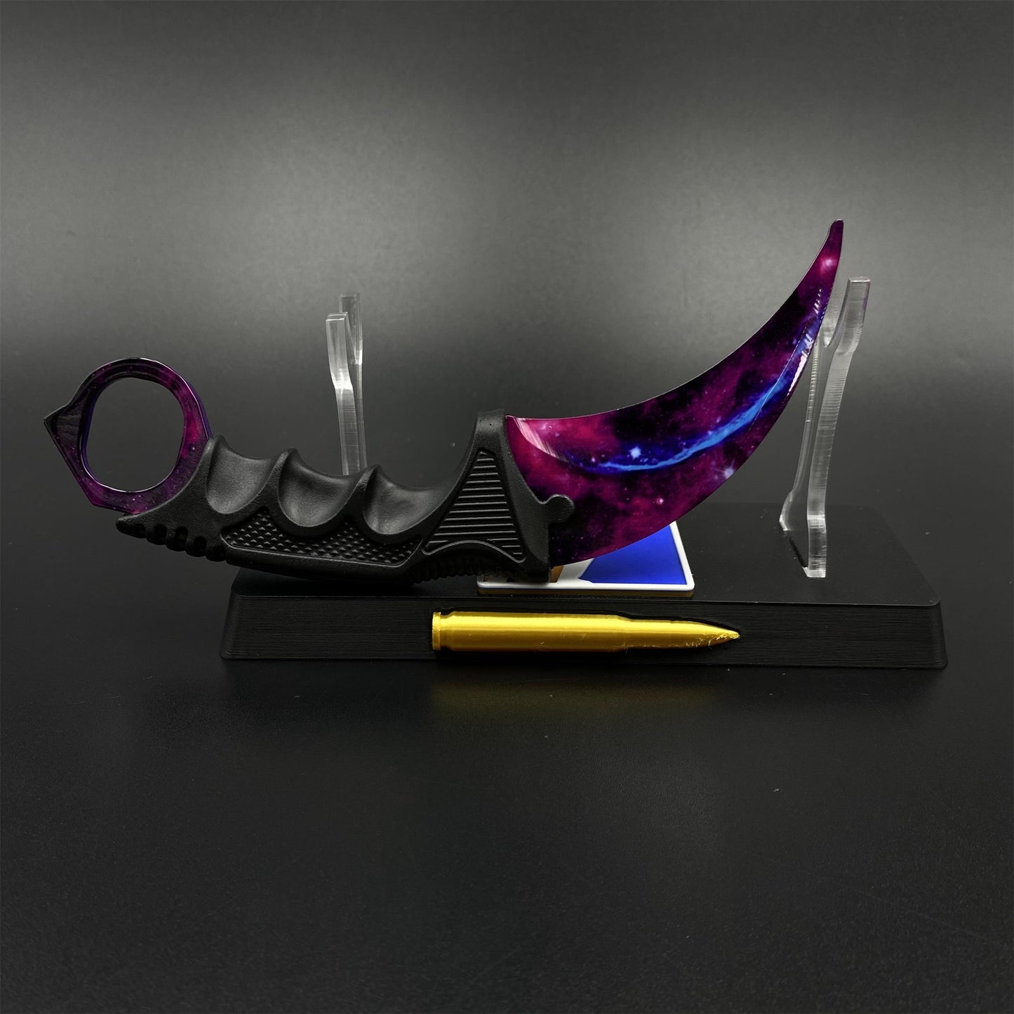Game Karambit Galaxy Skin Replica Dull Blade Trainer Knife For Display