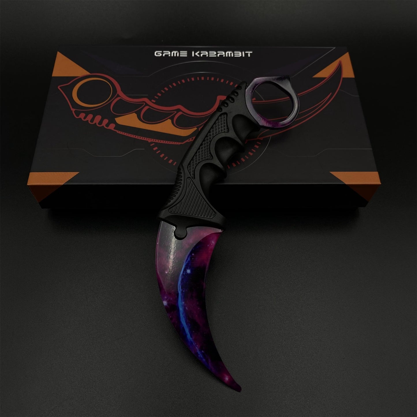 Game Karambit Galaxy Skin Replica Dull Blade Trainer Knife For Display