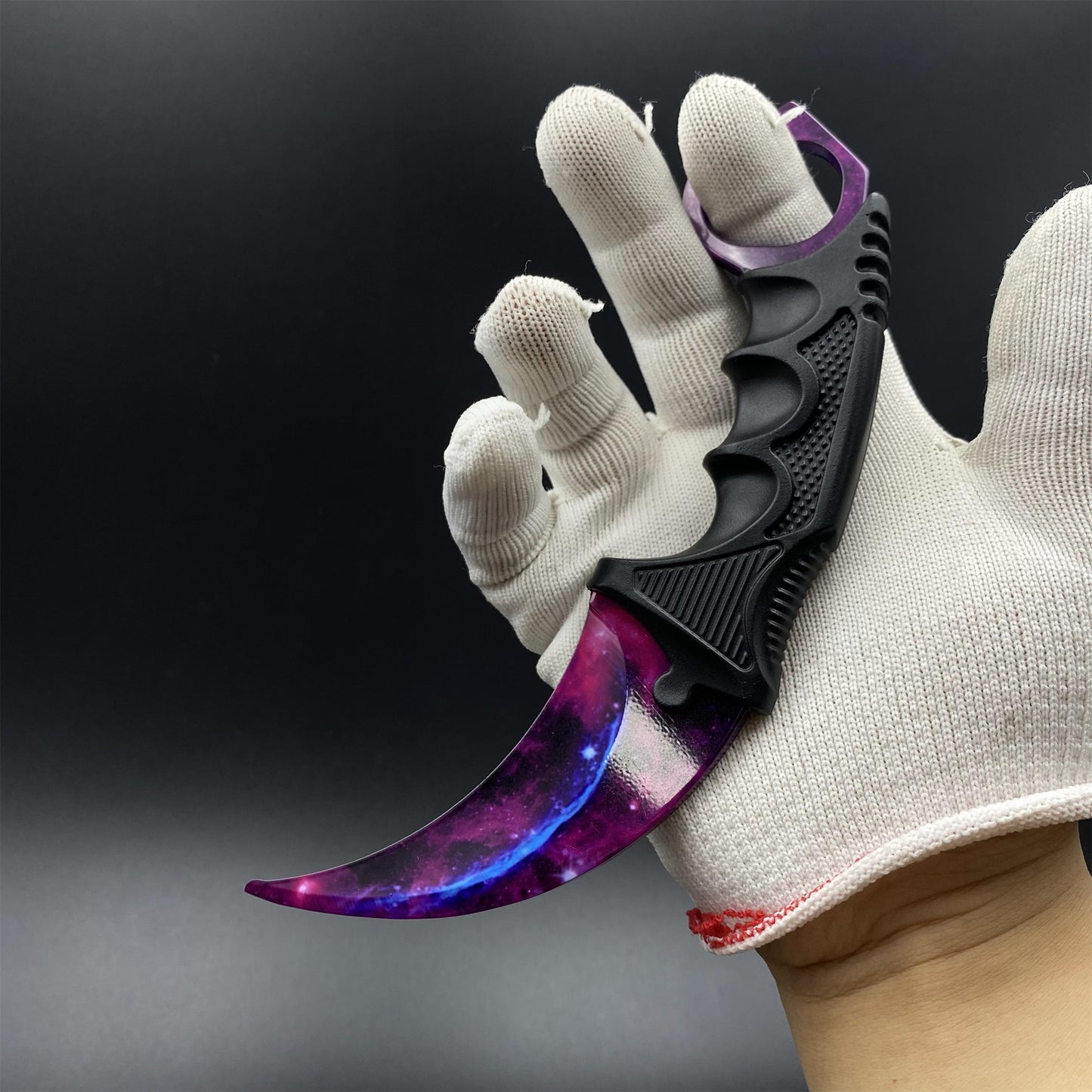 Game Karambit Galaxy Skin Replica Dull Blade Trainer Knife For Display