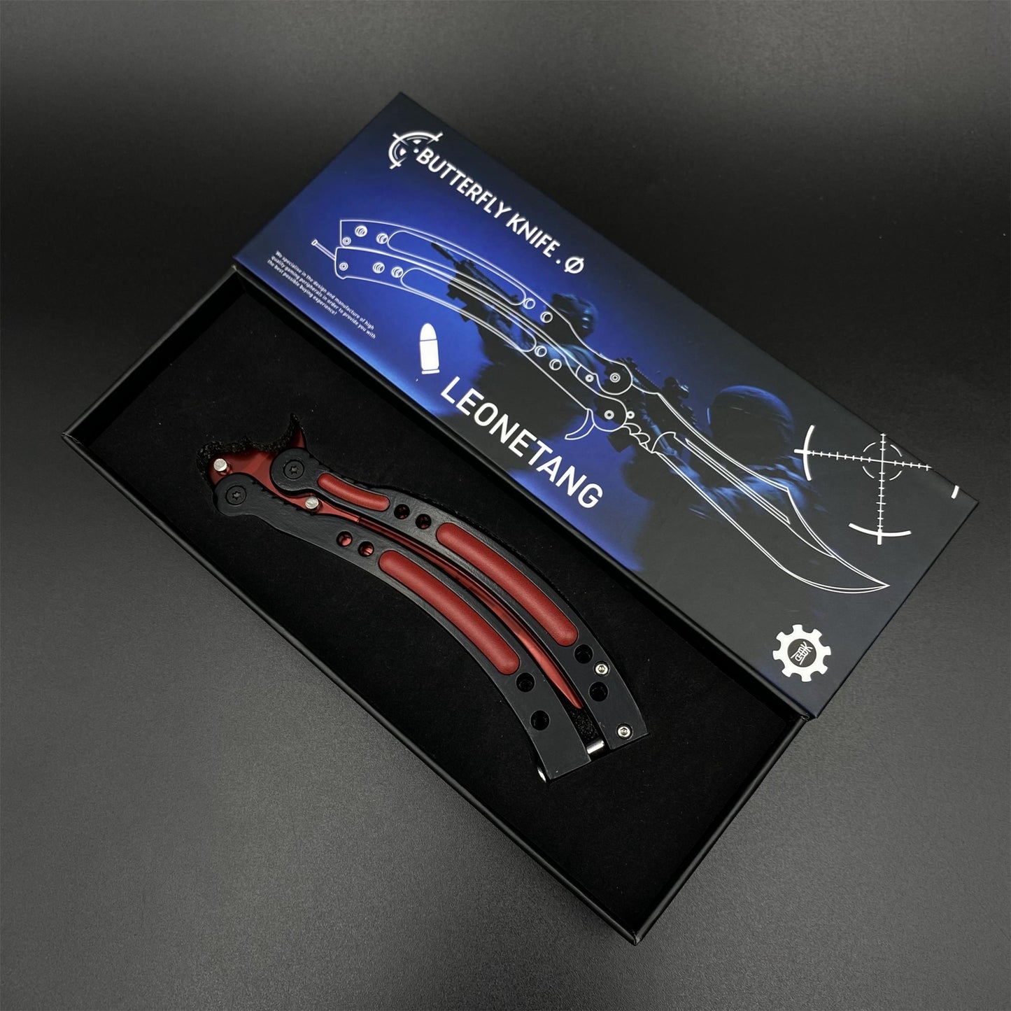 CS Slaughter Butterfly Knife Blunt Blade Balisong Trainer - Game Prop For Display
