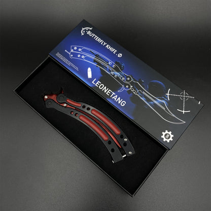 CS Slaughter Butterfly Knife Blunt Blade Balisong Trainer - Game Prop For Display