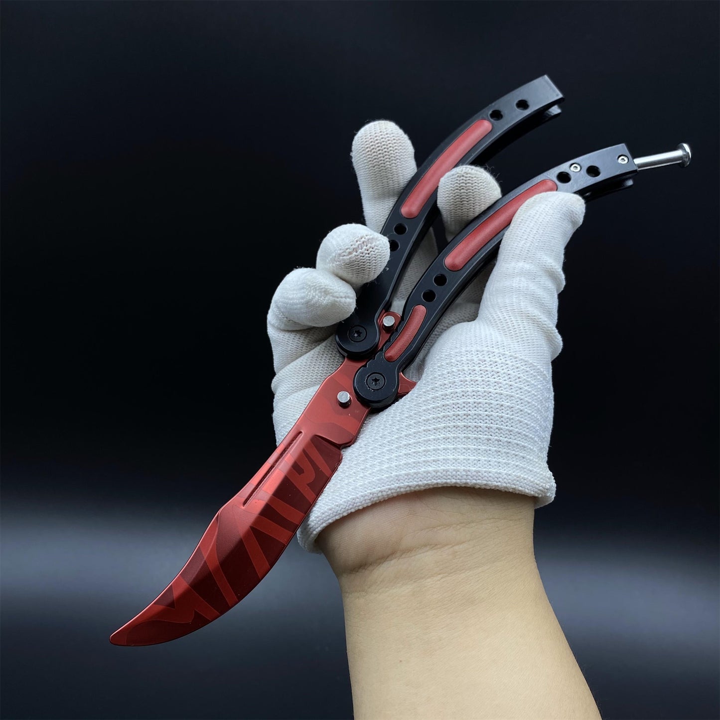CS Slaughter Butterfly Knife Blunt Blade Balisong Trainer - Game Prop For Display