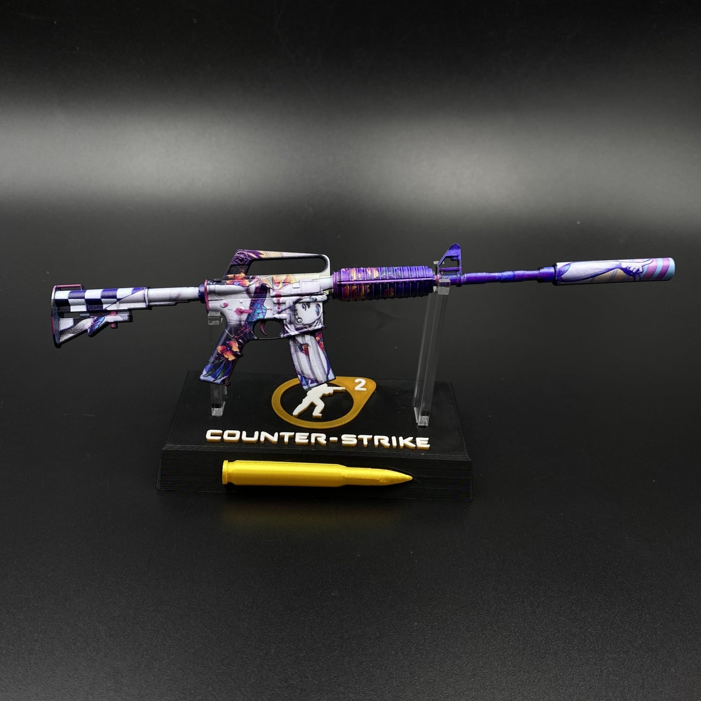 CS M4A1‑S Vaporwave Metal Tiny Gun Replica for Collectible
