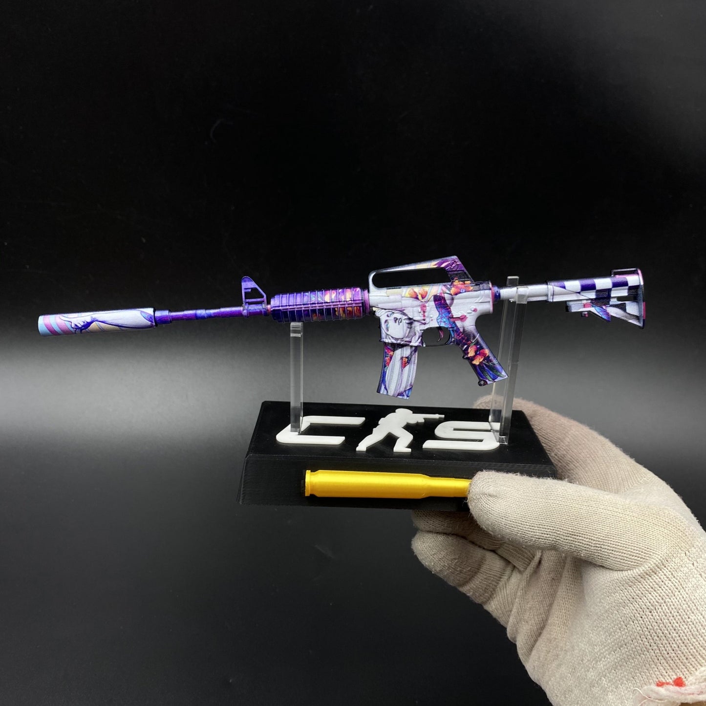 CS M4A1‑S Vaporwave Metal Tiny Gun Replica for Collectible