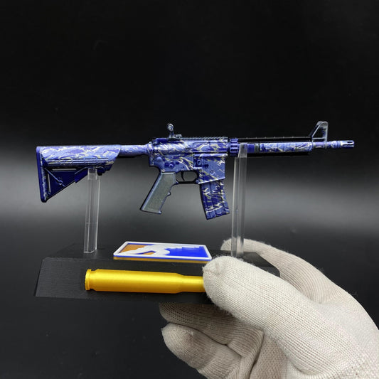 Metal Tiny CS M4A4 Naval Shred Camo Gun Miniature For Collection