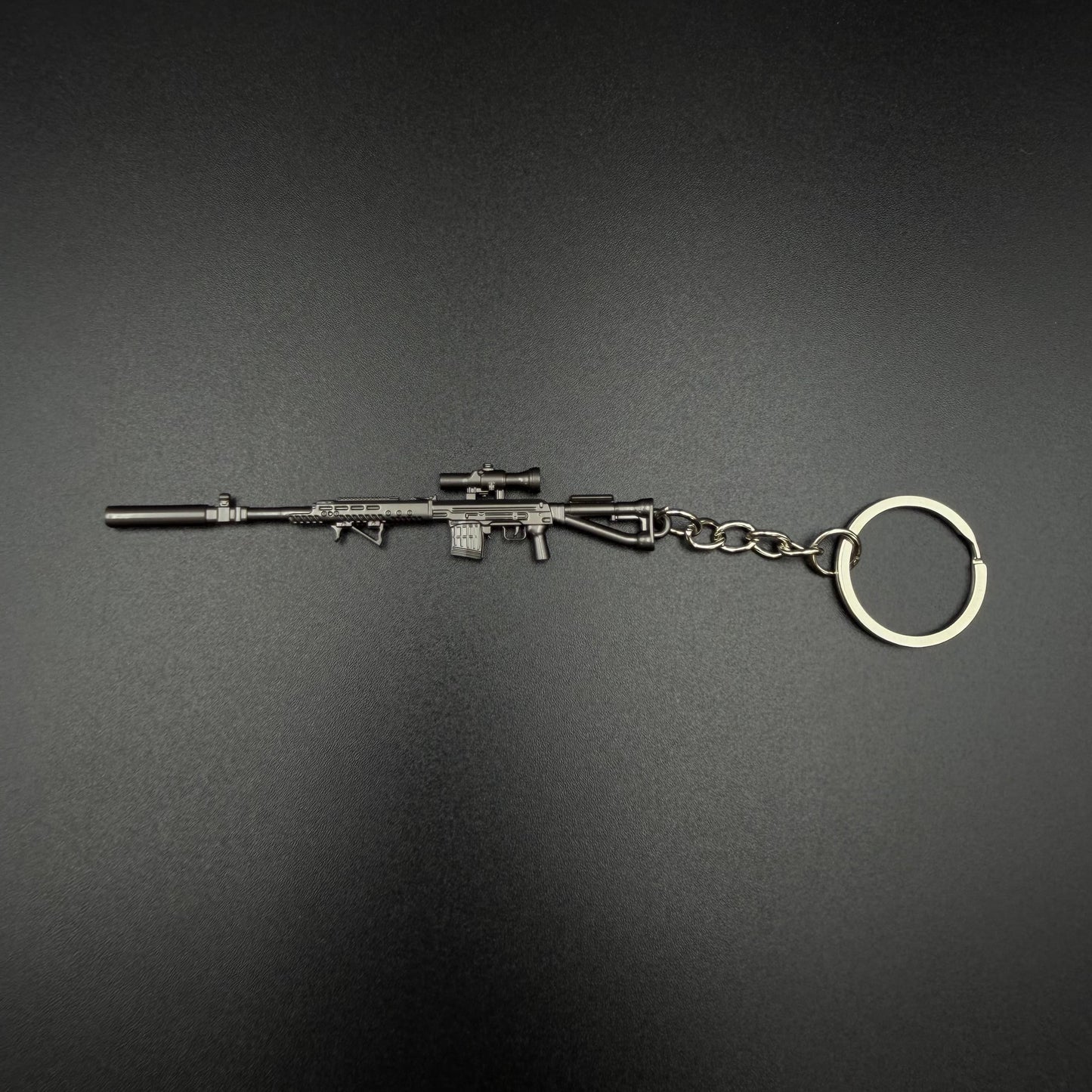 Mini Game Rifle Alloy Keychain Weapon Props Pendant