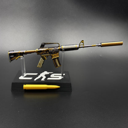 CS2 M4A1-S Golden Coil Mini Metal Replica Gun for Collectible