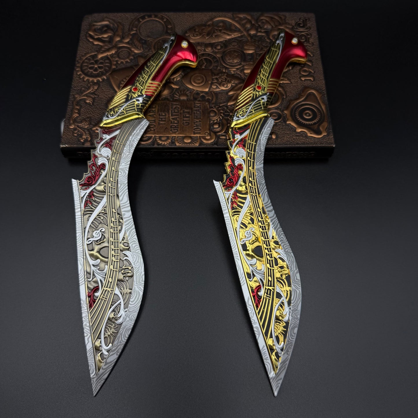 29cm/11.4'' Hot Game S10 Elegy Zinc Alloy Curved Blade Dagger Replica Fantasy Weapon Collection Ornament
