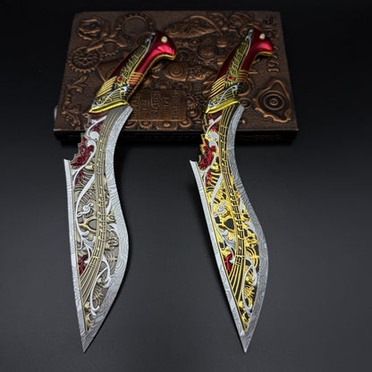 29cm/11.4'' Hot Game S10 Elegy Zinc Alloy Curved Blade Dagger Replica Fantasy Weapon Collection Ornament