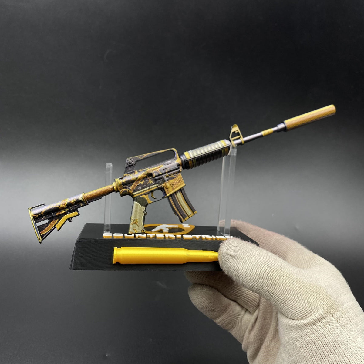 CS2 M4A1-S Golden Coil Mini Metal Replica Gun for Collectible