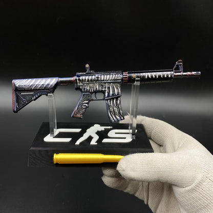 CS M4A4 Zubastick Miniature Gun Metal Replica Rifle Game Fan Collectible Gift