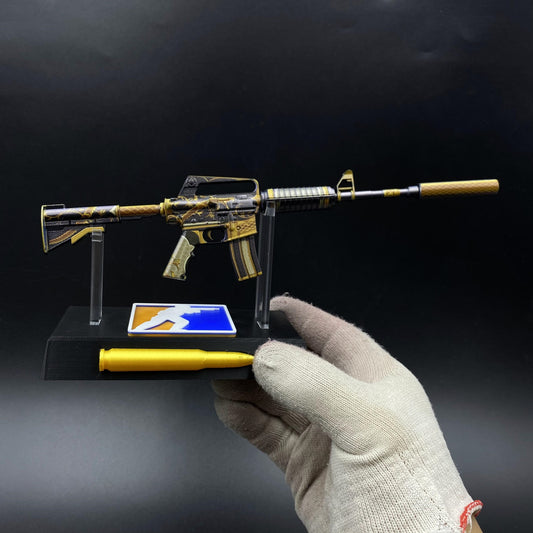 CS2 M4A1-S Golden Coil Mini Metal Replica Gun for Collectible