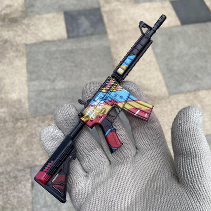 Metal Tiny CS M4A4 Cyber Security Gun Miniature For Collection