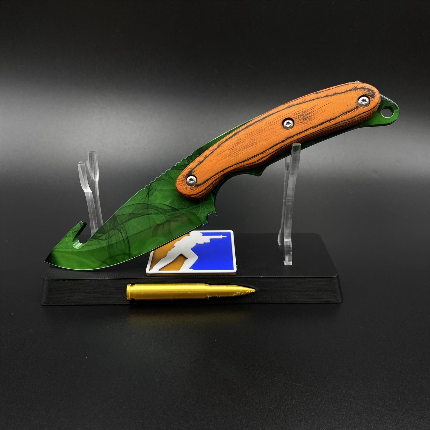 420 Steel CS Gamma Doppler Emerald Gut Knife Outdoor Camping Knife For Collection