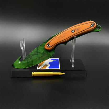 420 Steel CS Gamma Doppler Emerald Gut Knife Outdoor Camping Knife For Collection