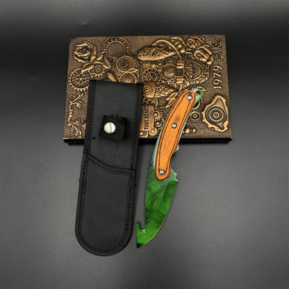 420 Steel CS Gamma Doppler Emerald Gut Knife Outdoor Camping Knife For Collection