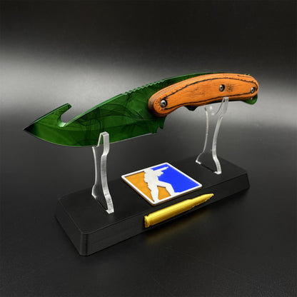 420 Steel CS Gamma Doppler Emerald Gut Knife Outdoor Camping Knife For Collection